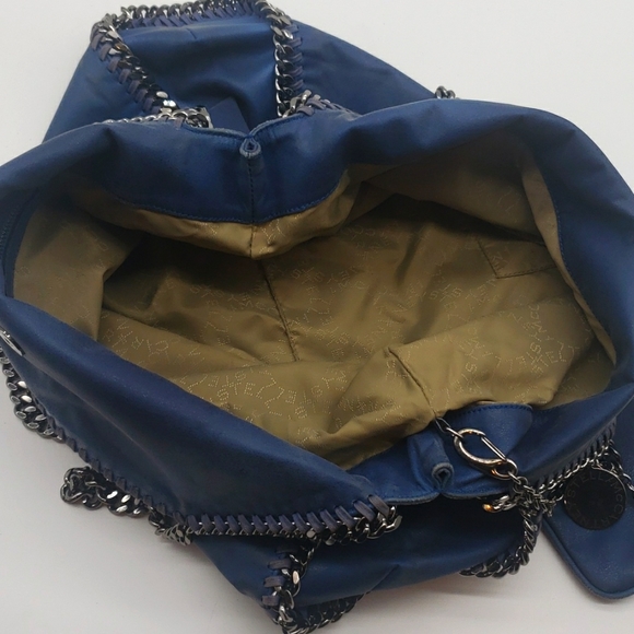 STELLA MCCARTNEY LEATHER USED BAG SIZE 17X17 COLOR BLUE 100% AUTHENTIC - Picture 5 of 11